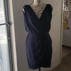 Adelyn Rae Navy Surplice dress